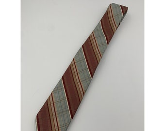 VTG 60s 70s Wemlon by Wembley Orange, Blue, Beige Tie Skinny Striped Mod Retro Vintage Ties