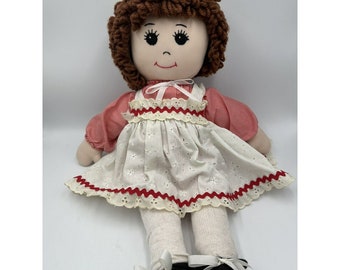 VTG Handmade Doll Rag Doll Cloth Doll Annie Lookalike 22" Tall 2 Faces Kitschy