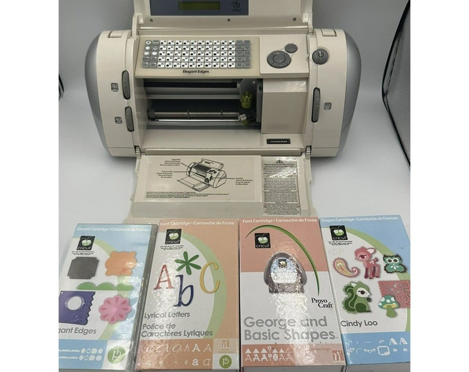 Cricut CRV001 Personal Electronic Cutter Crafting W/ Bag & 3 Cartridges