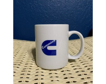 Vintage CUMMINS Big C BLUE Logo Ceramic Coffee Cup Mug Diesel Truck Motor