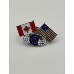 Canada USA Friendship Flags SA Lapel Pin Button Tac Hat Bag Coat Button formal lapels, unique lapels, canadian gifts