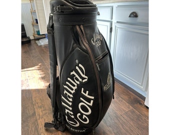 Vintage Callaway Big Bertha 6 Way S2H2 Black Leather Carry Golf Bag Skycreek Ran