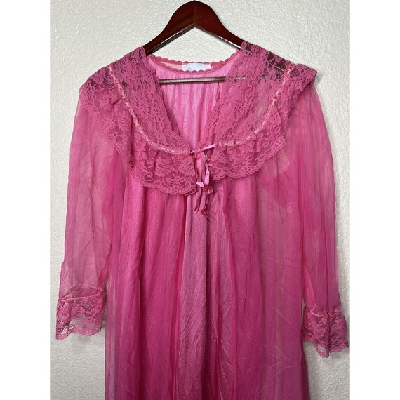 pink lace night dress SHEIN Plus Size Soft Contrast V-Neck Mid-Length Women's Nightgowns Nightdress Nighties Sleepwear Flare Sleeve Knitted,5XL fitted nightslip in softly draping satin with lace trims and insets Lace Detail Square Neck Flounce