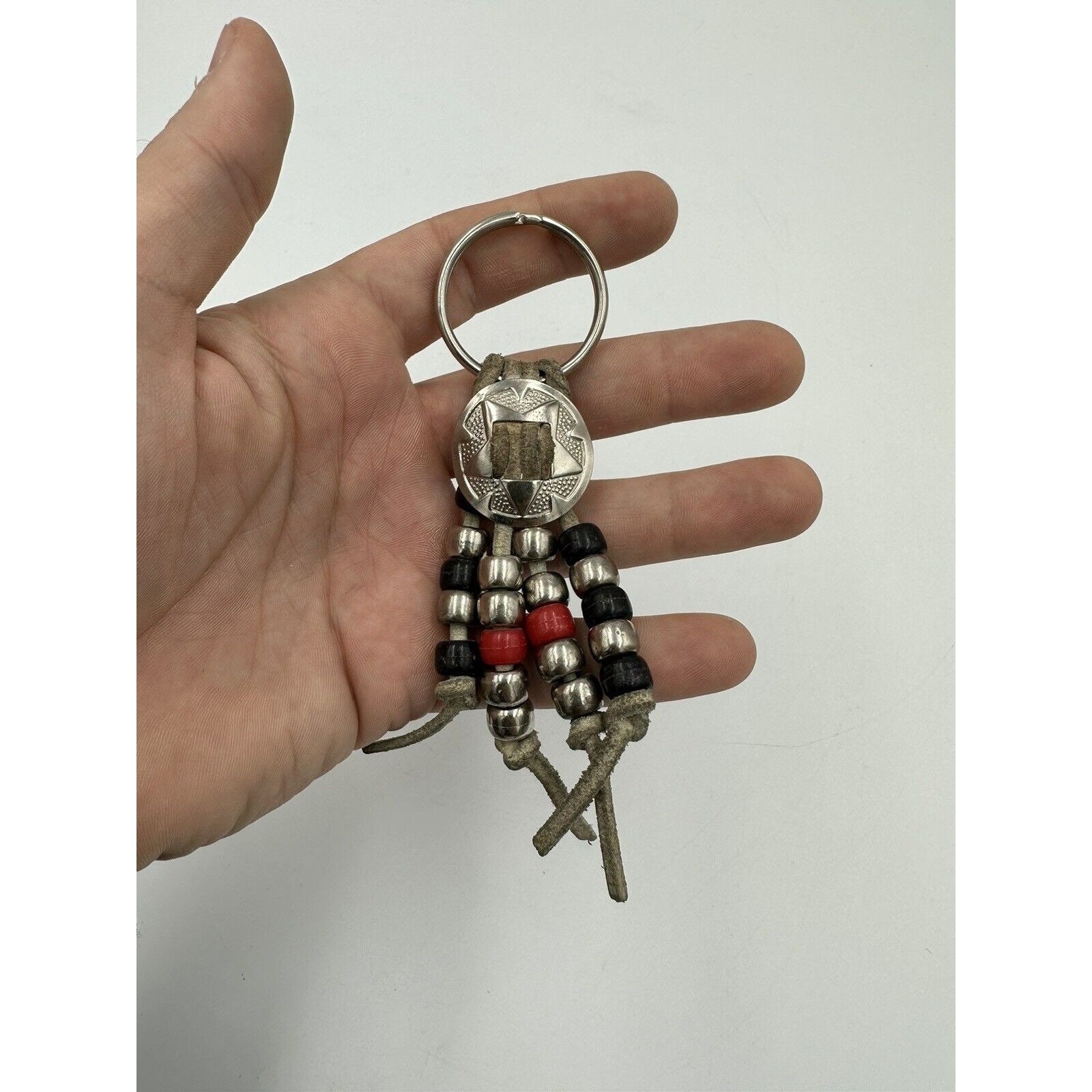 Leather Silver Concho Keychain - Etsy