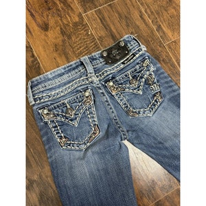 WOMAN'S EARL JEANS EMBELLISHED BLING STRAIGHT LEG SIZE'S 8~16 NEW