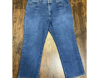 Vintage Lee Mens Jeans 44x30 Blue Medium Denim High Rise Straight Pockets Y2K