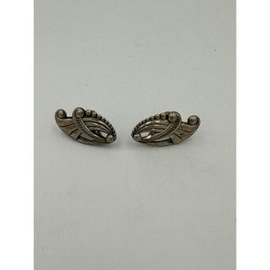 VTG Art Nouveau Danecraft Sterling Silver Screw Back Earrings Art Deco 20's 5g image 3