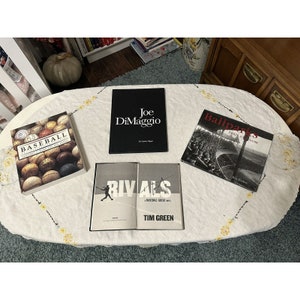 VTG Baseball Table Book lot Signed Rivals by Tim Green, Joe Dimaggio, Ballparks Baseball Memorabilia, Collectible Books, Baseball Gift