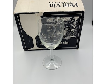 Vintage Petit Vin By J.G. Durand Set of 10 8 oz 1970's White Wine Glasses - New In Box