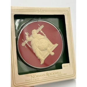VTG Hallmark Christmas Ornament 1982 Norman Rockwell Filling The Stockings Santa
