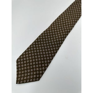 VTG Designer Ties Mens Silk Necktie Kountz & Rider Brown Red white Floral