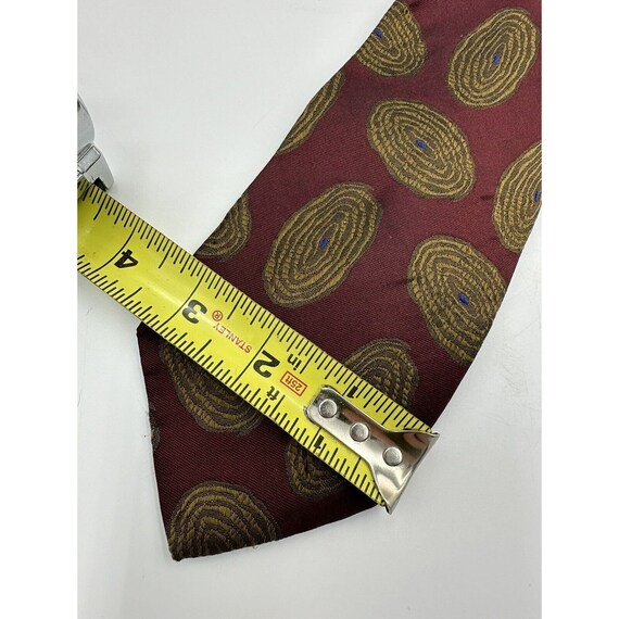 Andrew Fezza Fingerprints Maroon Gold Abstr VTG Designer Ties Silk Mens Necktie View 5