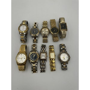 Lot of 10 Vintage Mens Womens Wrist Watches Pulsar Croton Quartz Timex Milan 60&#39;s - 90&#39;s