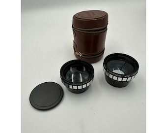 Vintage Accura Wide- Angle and Telephoto Retro Photography Lenses. Models V1-T, V1-W Wratten