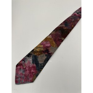 Designer Ties Mens Silk Necktie 80&#39;s Editions Van Heusen Watercolor Abstract