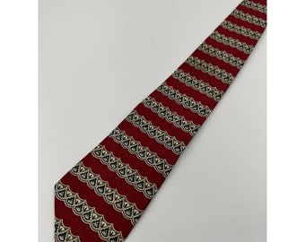 Designer Ties Claiborne Necktie Red Abstract Silk Men's Tie 57 x 4" Classic Neck