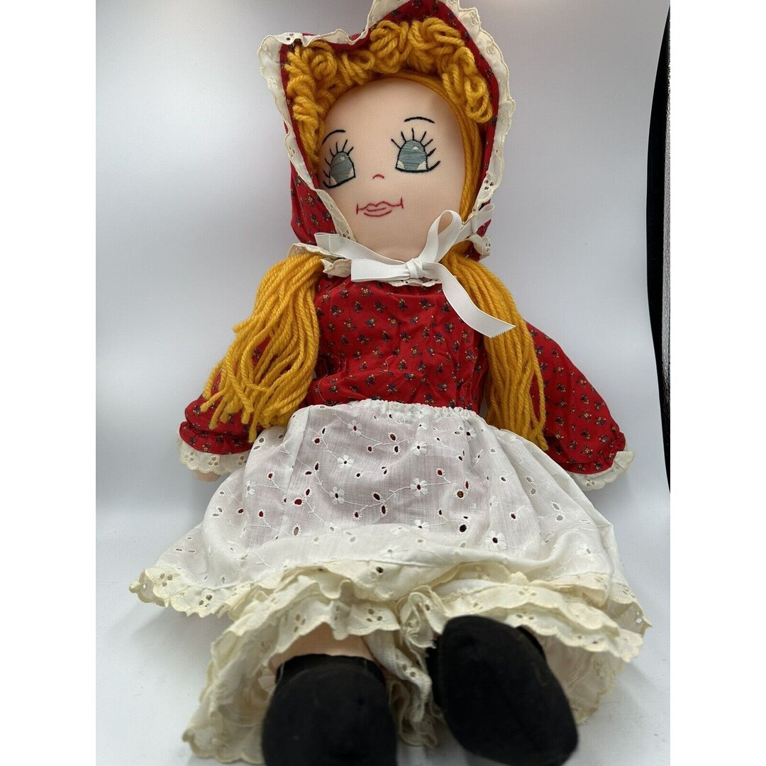 VTG Handmade Doll Rag Doll Cloth Doll Handmade Red Riding Hood 26