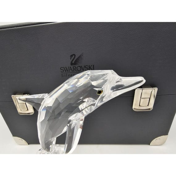 VTG 98 Swarovski Crystal Dolphin Figurine Ocean Wave 7644 Maxi