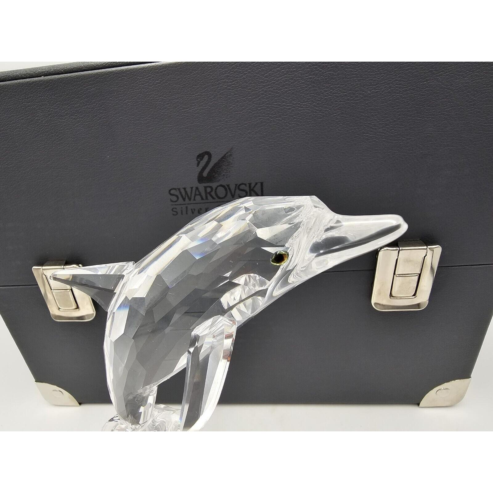 VTG 98 Swarovski Crystal Dolphin Figurine Ocean Wave 7644 Maxi