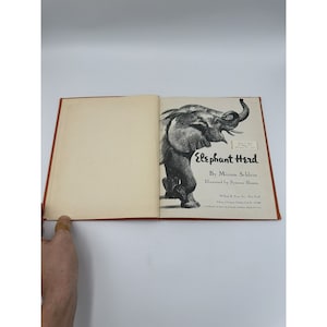 1954 ELEPHANT HERD Miriam Schlein 1st Ed. HC Vintage Childrens Books Kids Books Gifts for Kids