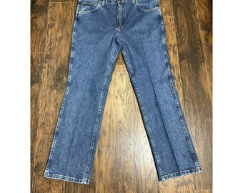 Vintage Wrangler 36MWZDS Western Cowboy Cut Slim Fit Straight Jeans Mens 38Wx32L