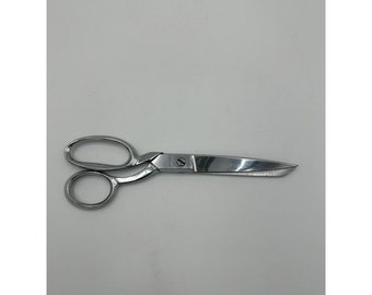 Vintage Chrome Plated Surgical Steel Scissors 8” Fabric Shears Made In Italy EUC