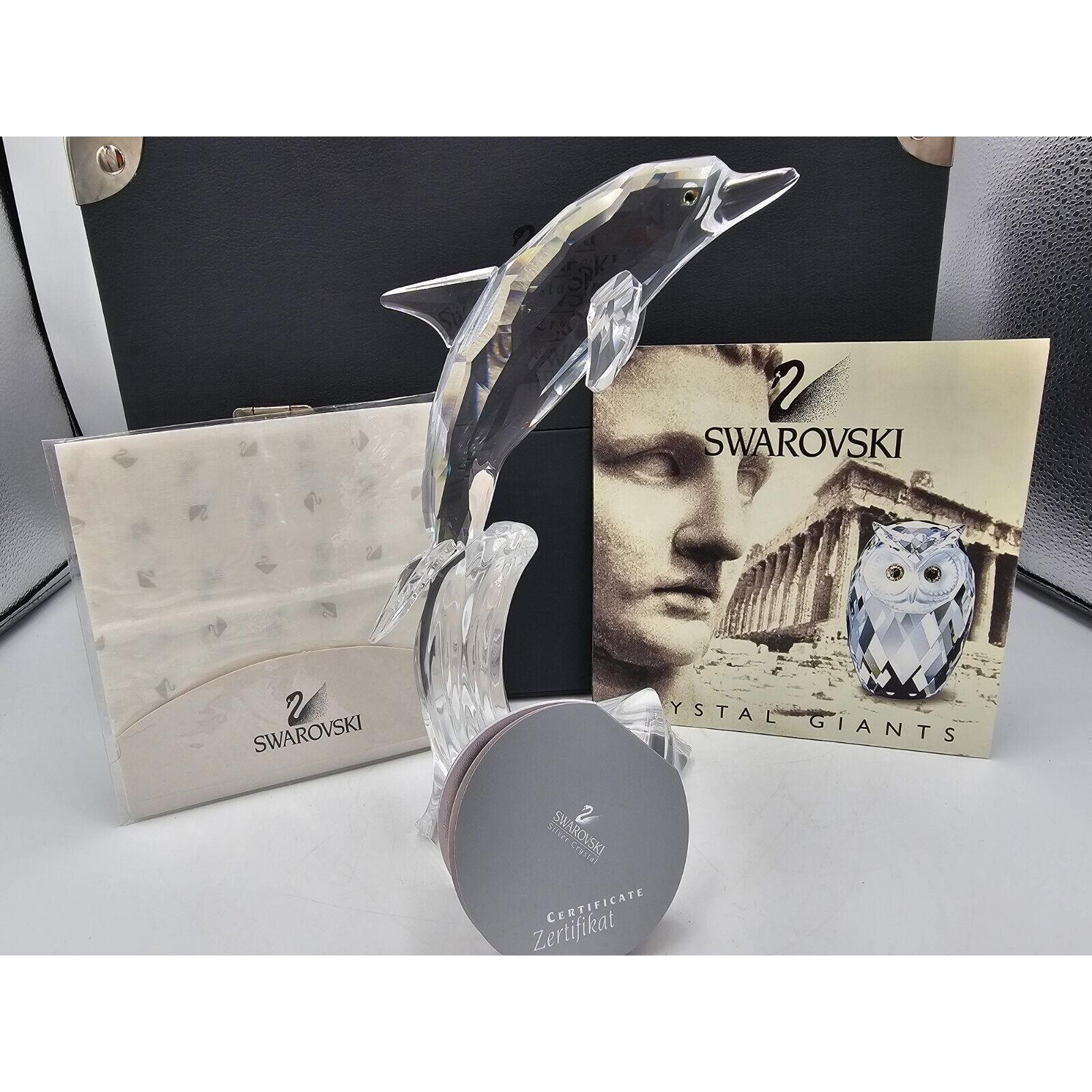VTG 98 Swarovski Crystal Dolphin Figurine Ocean Wave 7644 Maxi