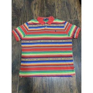 Ralph Lauren Polo Shirt 2XL Striped Polo Colorful Aztec New