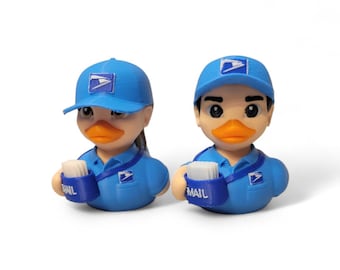 Mail Person duck figure 2.5 inches tall 3D-printed in hard pla