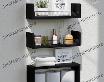 Wooden Bathroom Shelves | Wall Shelves |  Wood Floating Shelves |  Bathroom Organizer | Rustic Shelves |Kitchen Shelves |  Toilet Storage