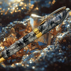 Pluma estilográfica de argentita/oro/Instrumento de escritura de lujo de Highlander imagen 7