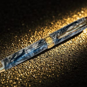 Pluma estilográfica de argentita/oro/Instrumento de escritura de lujo de Highlander imagen 1