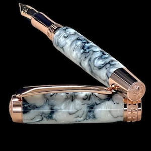 Highlander “Tempest Stone” | Red Gold Handcrafted Fountain Pen | Luxury Writing Gift