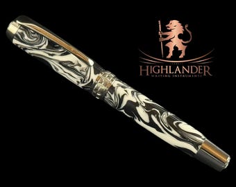Imperial Black Ręcznie wykonany czarny tytanowy długopis kulkowy | Highlander