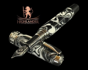 Imperial Black | Black Titanium Fountain Pen | Handcrafted by Highlander