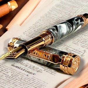 Penna stilografica personalizzata in oro rosso "Argentite" - Regalo fatto a mano perfetto