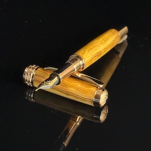 Zertifizierter Bethlehem Olivenholz Rotgold Highlander Füllfederhalter
