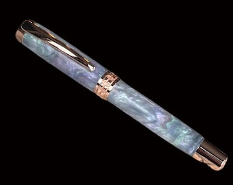 Mystic Opal Red Gold Rollerball Pen | Handmade Luxury Pen | Schmidt #6 Nib | Made in Colorado | Highlander