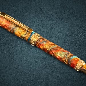 Highlander Drachenhaut | Rotgold Edinburgh Modell Luxus Handgefertigter Füllfederhalter