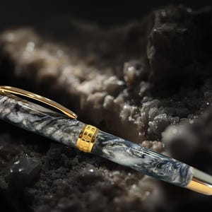Pluma estilográfica de argentita/oro/Instrumento de escritura de lujo de Highlander imagen 4
