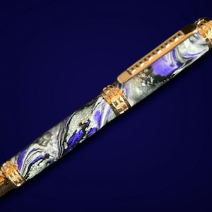 Edinburgh Zeus Fountain Pen | Red Gold Trim Luxury Resin Pen | Handmade Writing Gift