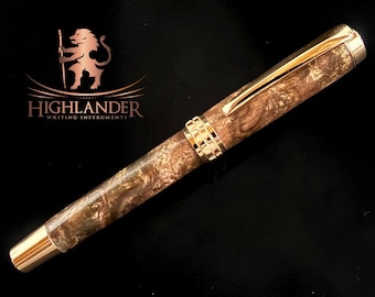 Highlander “The Gilded Sovereign” | Red Gold Rollerball Pen