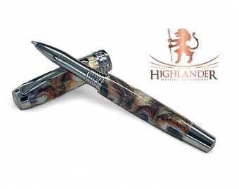 One of a Kind, Handmade Custom Black Titanium Rollerball Pen. Artisan Rare & Unique, Completely Handcrafted in Colorado, USA.