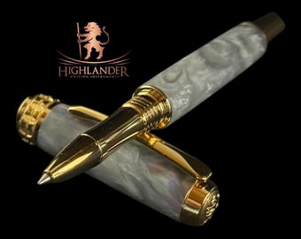 Mystic Opal Gold Rollerball Pen | Handmade Luxury Pen | Schmidt #6 Nib | Made in Colorado | Highlander