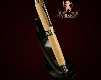 Exotic Birds Eye Maple | Black Titanium Rollerball Pen - Memorable Handmade Gift