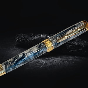Pluma estilográfica de argentita/oro/Instrumento de escritura de lujo de Highlander imagen 6
