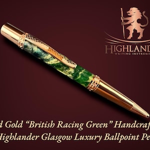 Bolígrafo atemporal "British Racing Green" - Regalos hechos a mano de CO