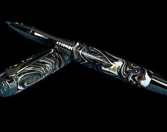 Imperial Gold | Handcrafted Black Titanium Rollerball Pen | Complementary Journal Included