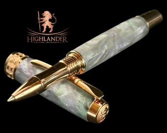 Mystic Opal Red Gold Rollerball Pen | Handmade Luxury Pen | Schmidt #6 Nib | Made in Colorado | Highlander