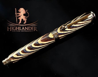 Handmade Wood | Gunmetal Rollerball Pen by Highlander - The Perfect Gift For Any Occasion